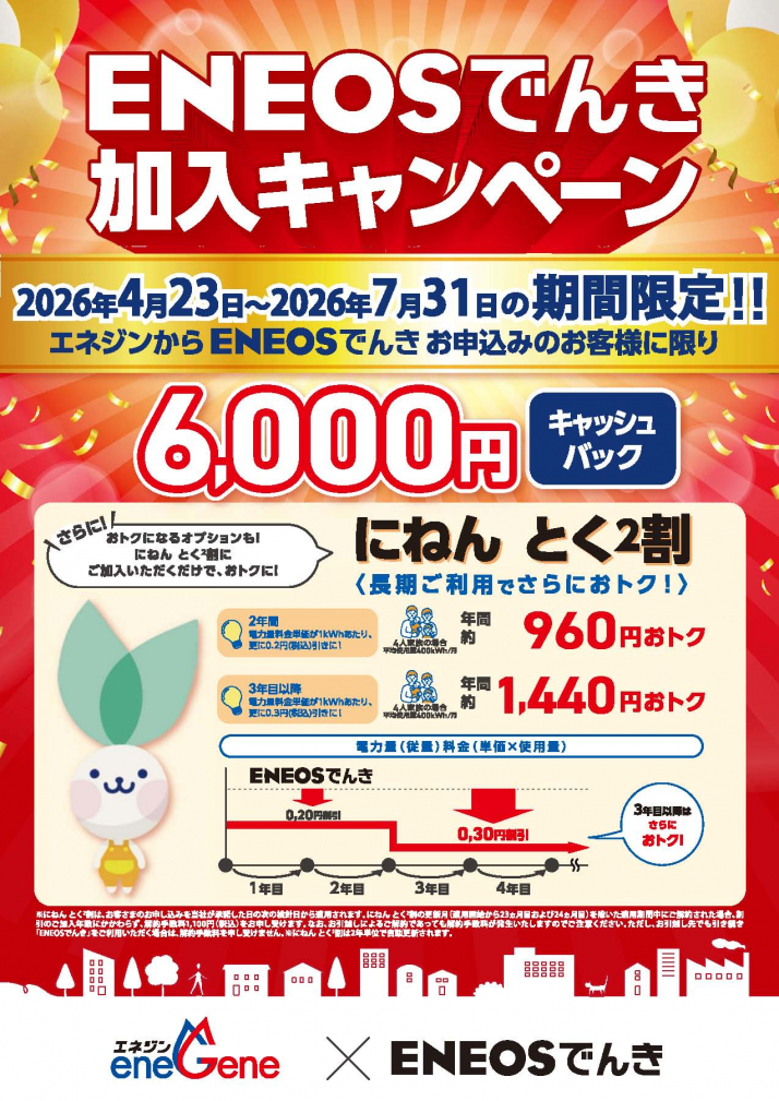 eneos_6,000円キャッシュバック